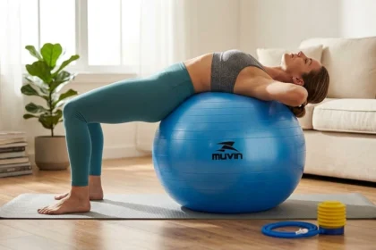 Bola De Pilates Muvin 65cm Até 300kg Com Bomba Fitness