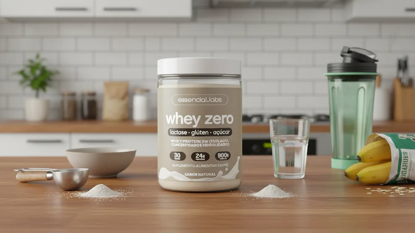 ESSENCIAL LABS Whey Zero Lactose Sem Sabor (900g)