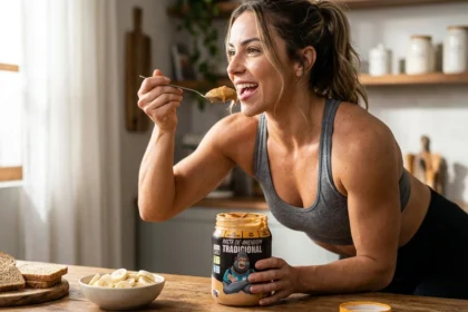 Mulher_comendo_Pasta De Amendoim Max Muscles Tradicional 1kg Original Full